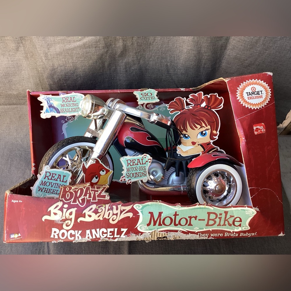 Bratz Big BabyZ Rock Angelz MotorBike Motorcycle Trike Doll Box